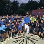 वाराणसी में खुशी मनाते हॉकी खिलाड़ी