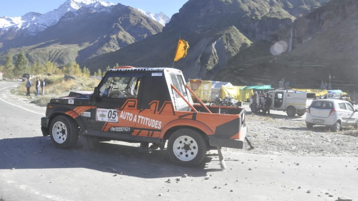 Himalayan motor rally 147 kilometer distance second phase started from Gramphu to Kaza