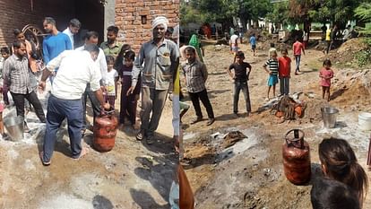 Cylinder caught fire due to gas leakage while cooking in Agra people could hardly extinguish it