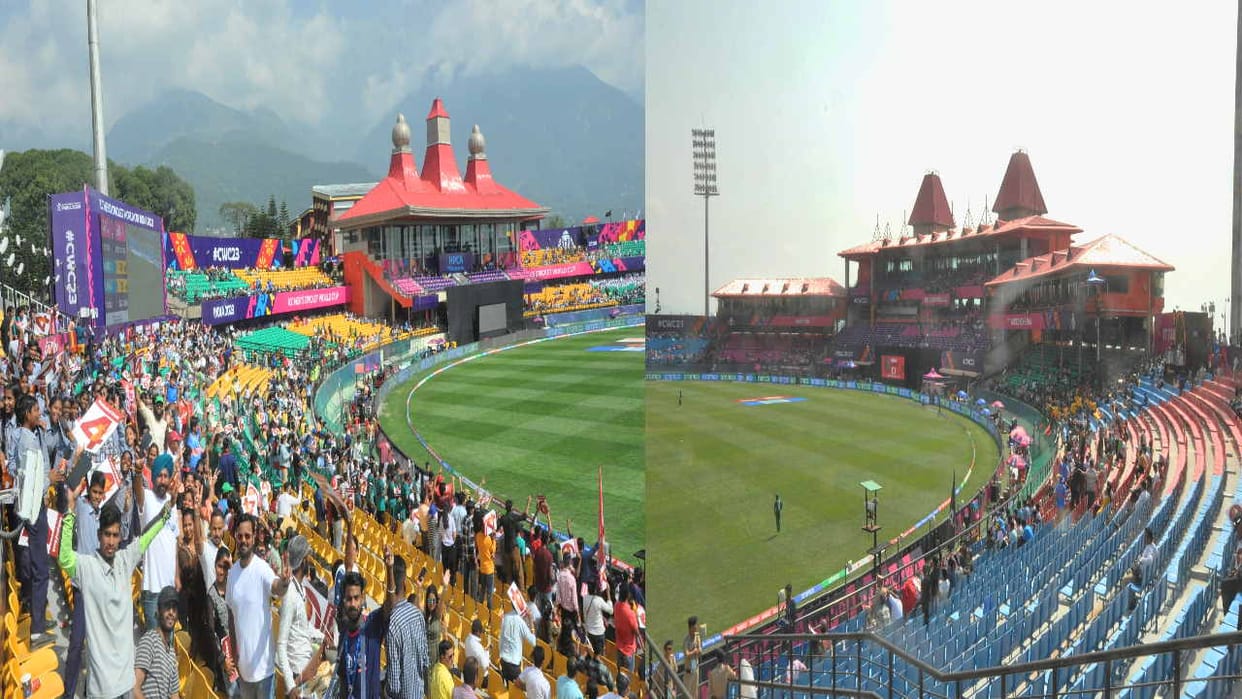 Dharamshala: Less spectators in the first match of the World Cup...and less runs scored from the bat
