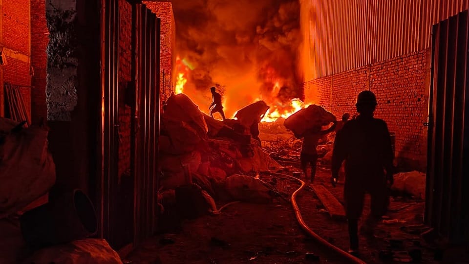 Fire in a factory in Delhi's Bawana Industrial Area