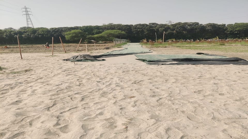 Radhaswami Satsang Sabha Satsangis again built a road in the submerged area captured it overnight