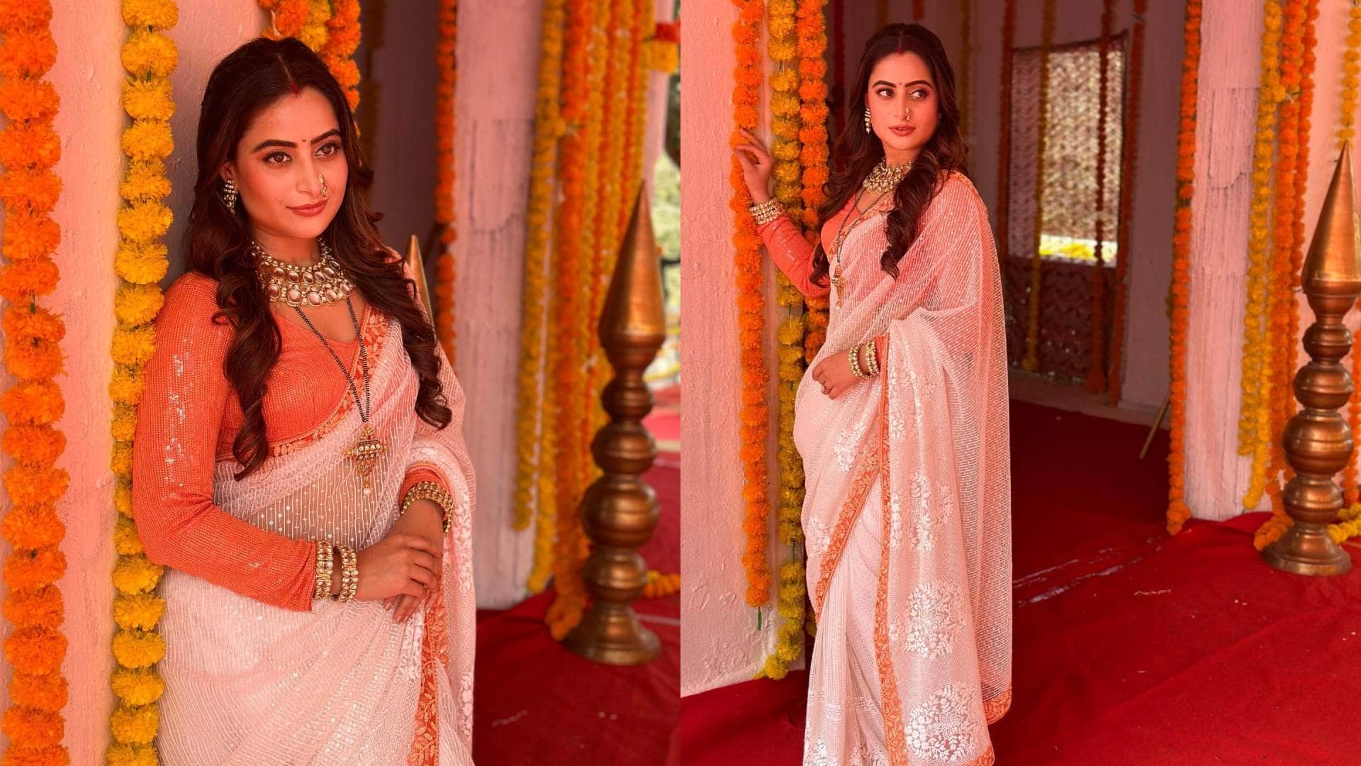 Shardiya Navratri 2023 saree collection of Aishwarya Sharma saree latest design 2023