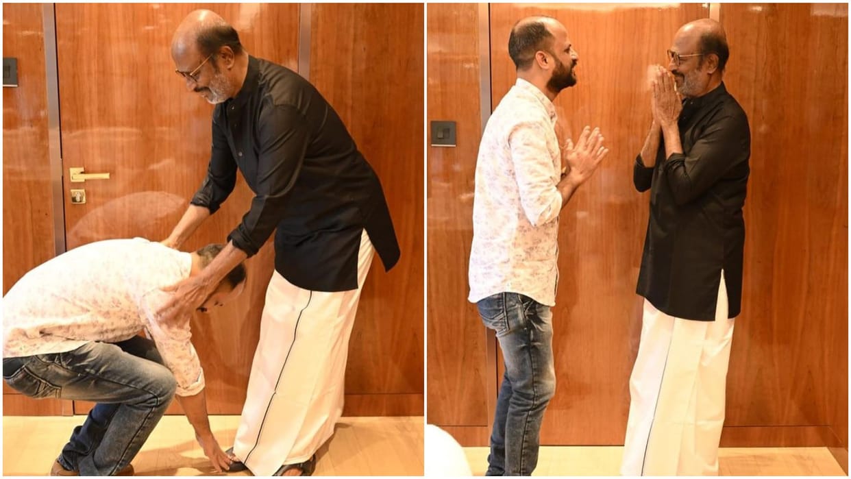 2018 film director Jude Anthany Joseph meets Rajinikanth seeks blessings for Oscar campaign