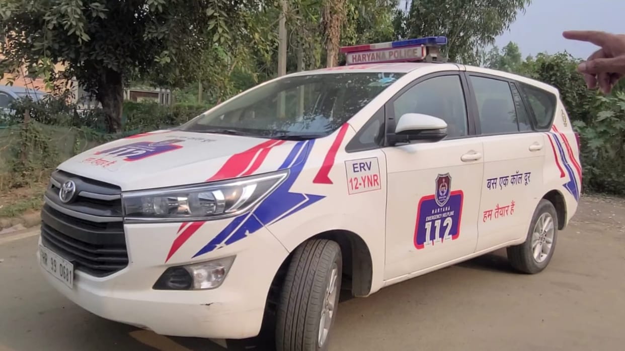 Young man ran away with police dial 112 car in Yamunanagar