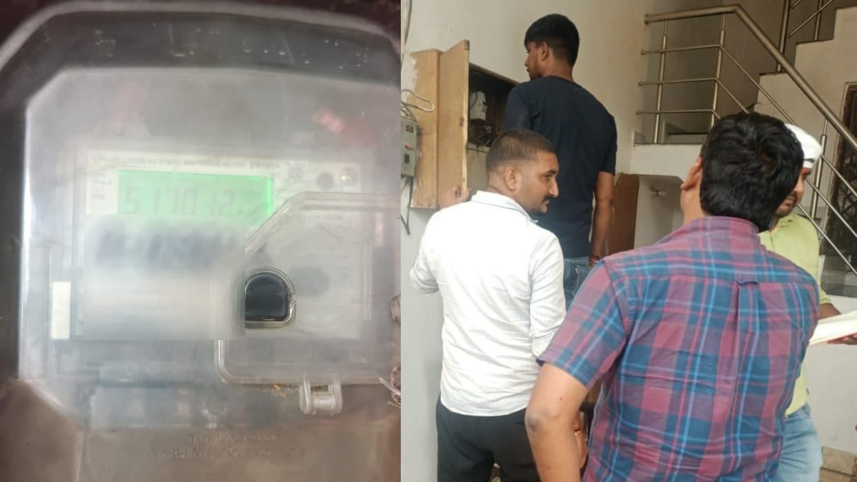 electricity theft by disturbing meter in Lucknow.