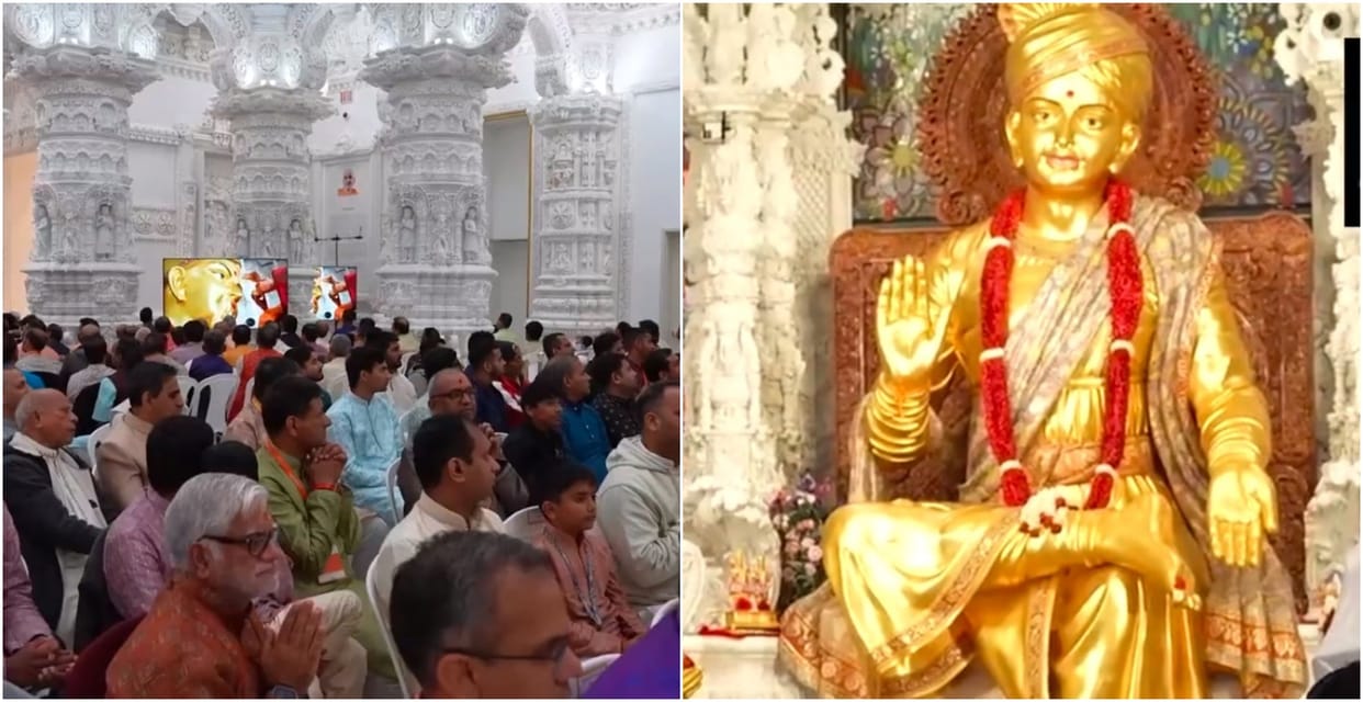 Largest Temple Prayers BAPS Swaminarayan Akshardham Robbinsville New Jersey USA
