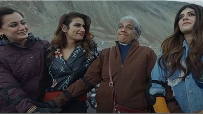 Dhak Dhak: फातिमा सना शेख की 'धक धक' का ट्रेलर जारी, चार बाइकर लड़कियों के ट्रिप की कहानी को दिखाती है फिल्म Dhak Dhak Trailer OUT Ratna Pathak Dia Mirza Fatima Sanjana embark on biking expedition to Khardung La