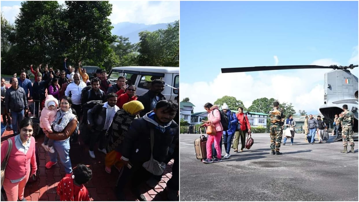 Flood in Sikkim search operation army chief General Manoj Pandey visit