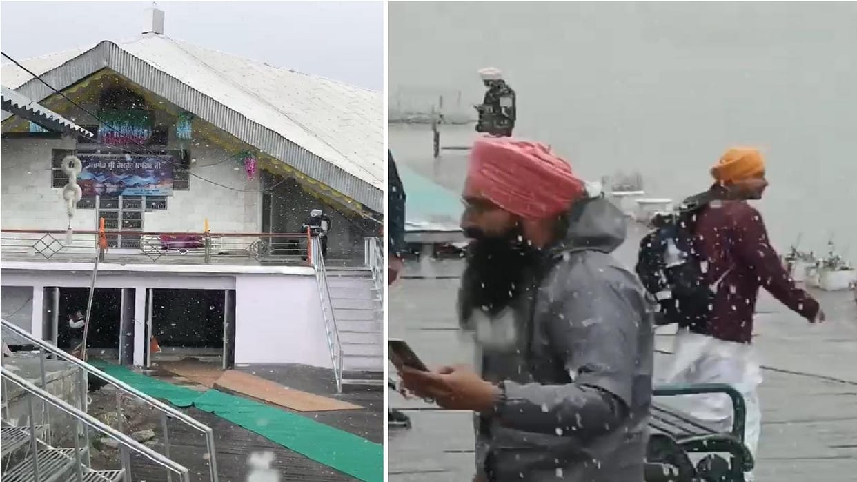 Snowfall in Hemkund Sahib on eve of closure of doors
