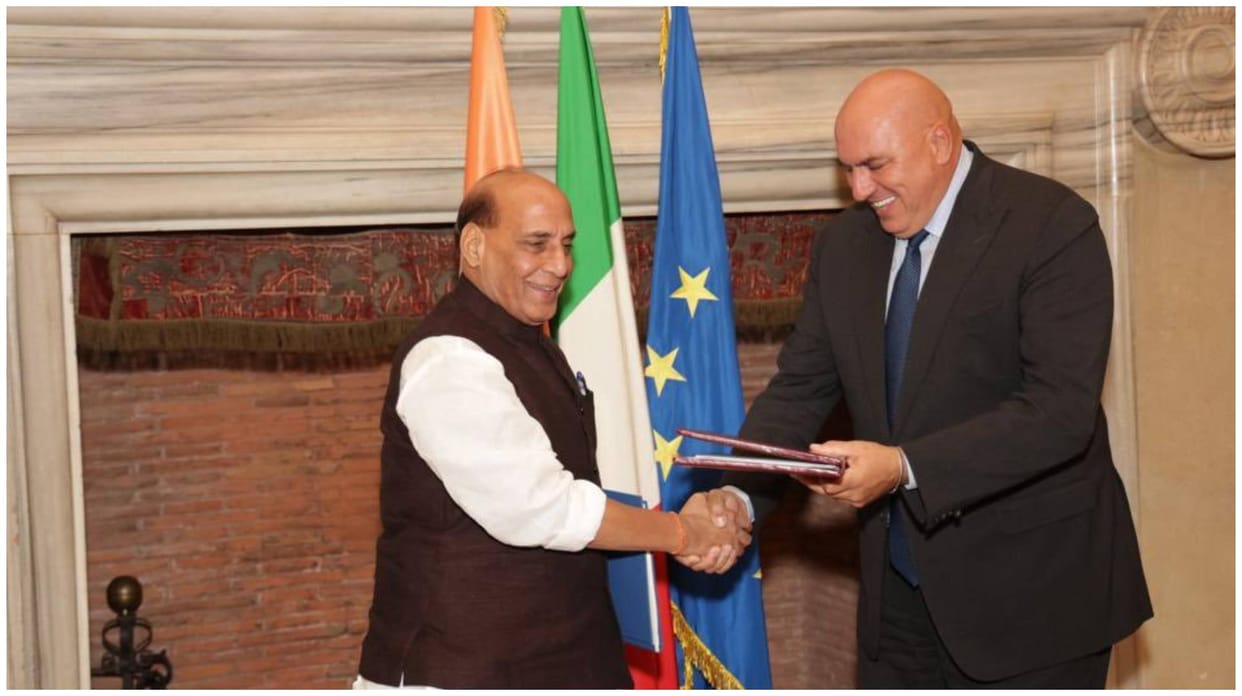 Rajnath singh Had a warm and productive meeting with the Italian Defence Minister Mr Guido Crosetto in Rome