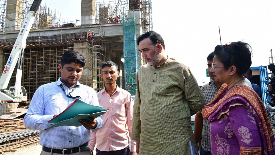 Delhi Environment Minister Gopal Rai visited the construction site of RRTS project