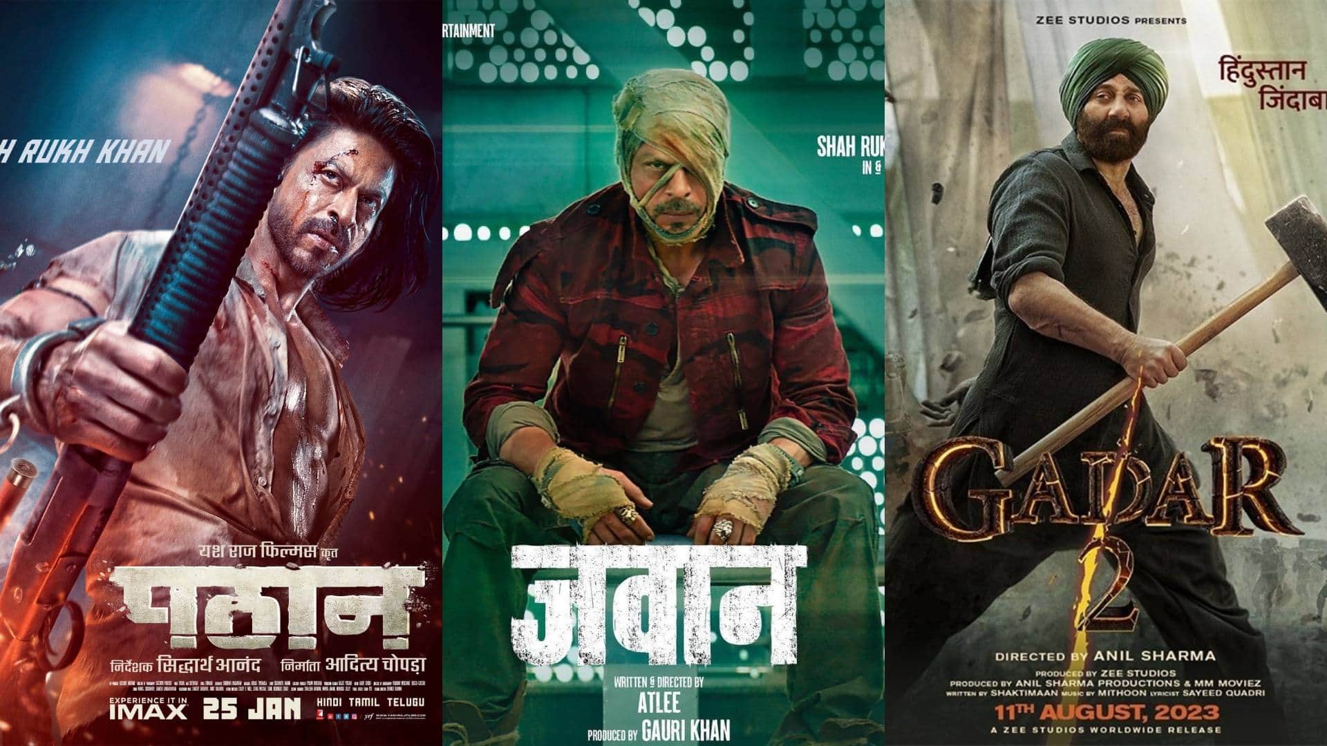 Grand success of Jawan Pathaan Gadar 2 make Hindi cinema as the biggest cinema in India Telugu tamil kannada