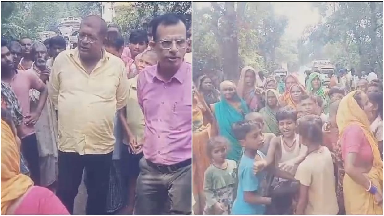 Villagers blocked Rosra Kusheshwarsthan road to open school in Pipra village; BEO and BDO arrived with police