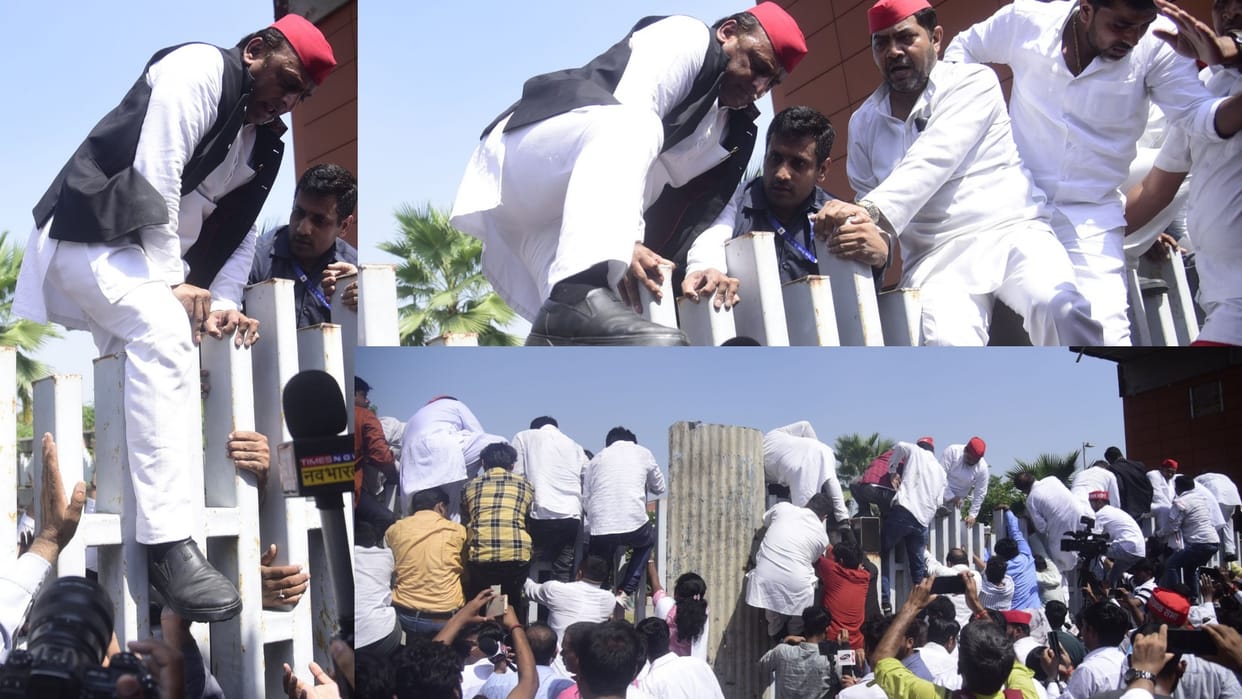 Akhilesh Yadav in JPNIC in Lucknow creates a buzz in state.