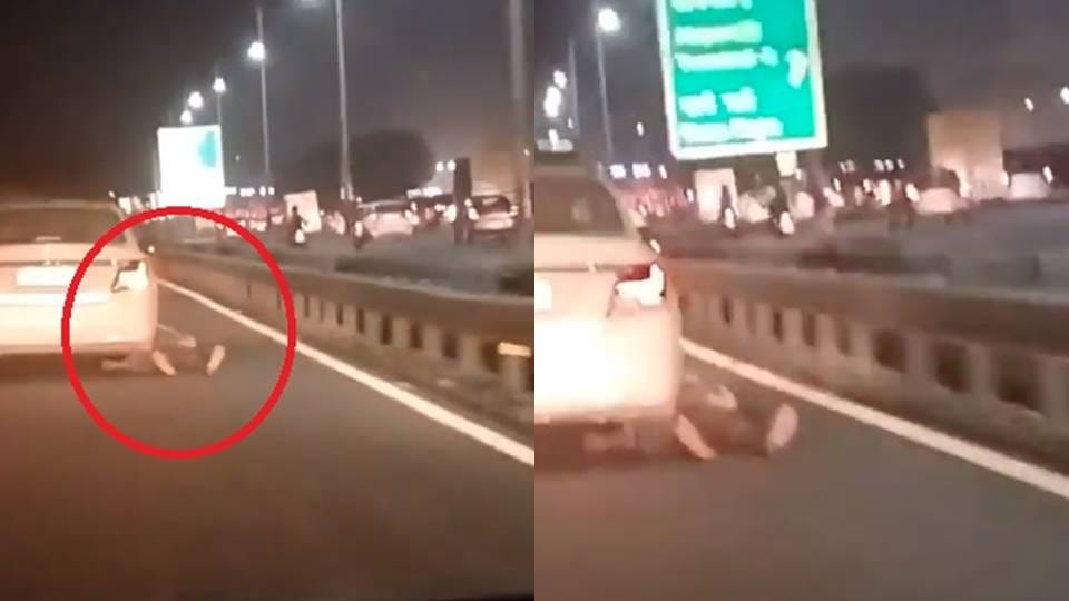 After the robbery miscreants dragged the car driver on the road and killed him
