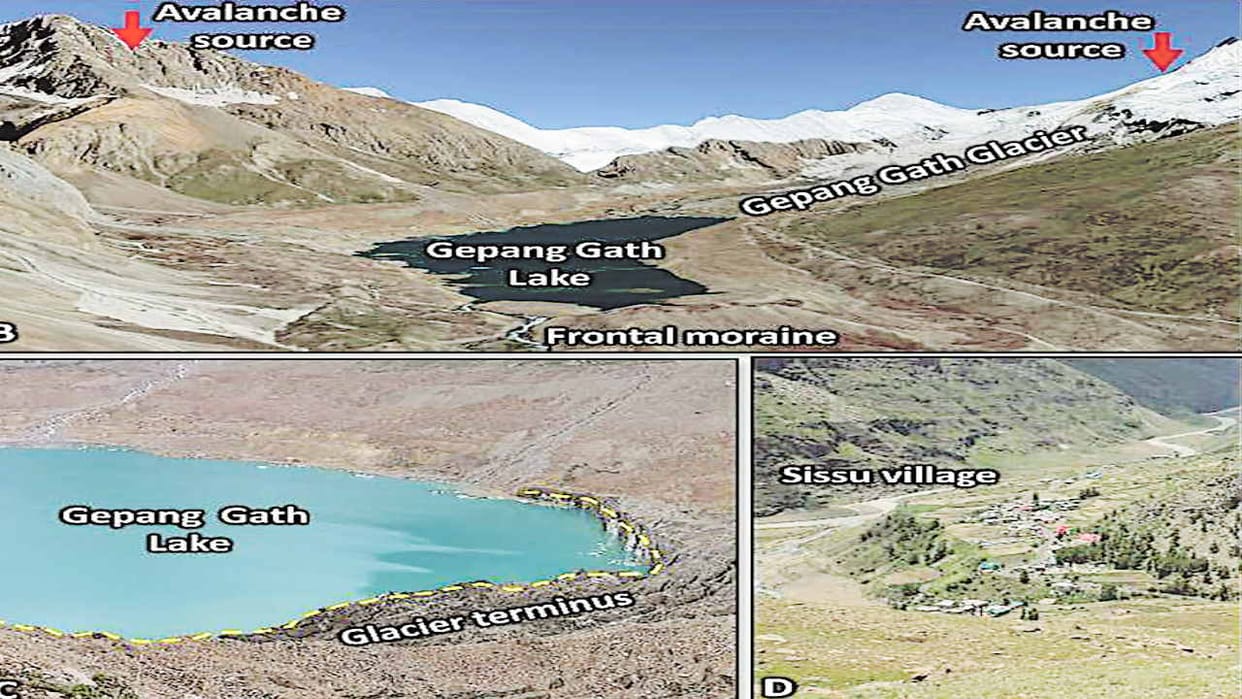 Research claims, lake on Gefang Gath glacier of Lahaul Spiti poses a threat