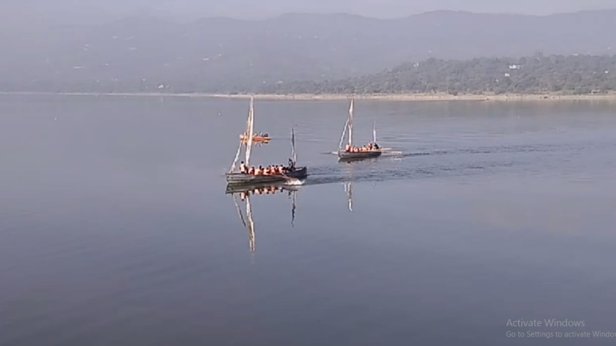 Bilaspur News: NCC Cadet Sailing to chandpur Bridge In Gobind Sagar Lake Training Camp fourth day