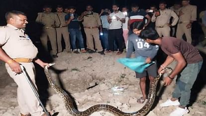 Rampur: Python entered Bhot police station, stampede among police personnel