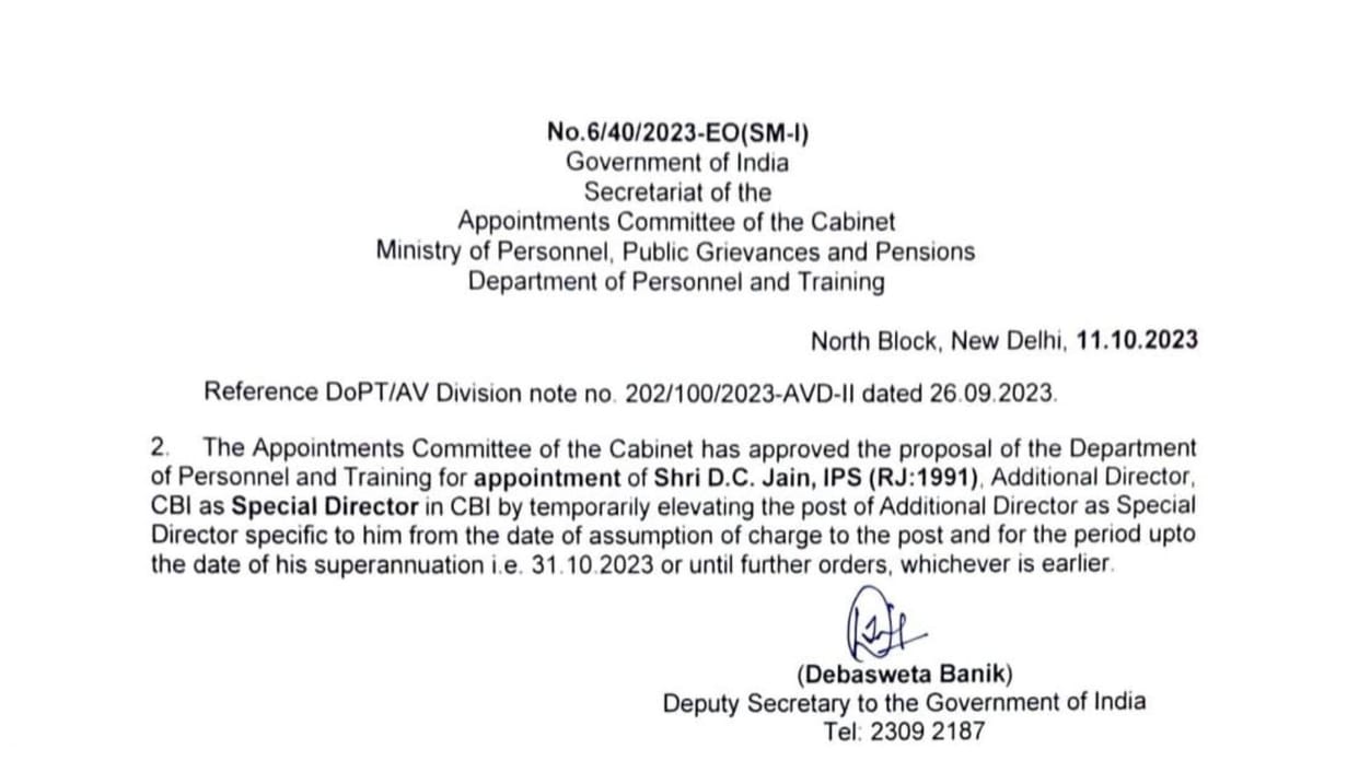 IPS official DC Jain promoted as CBI Special Director just before retirement