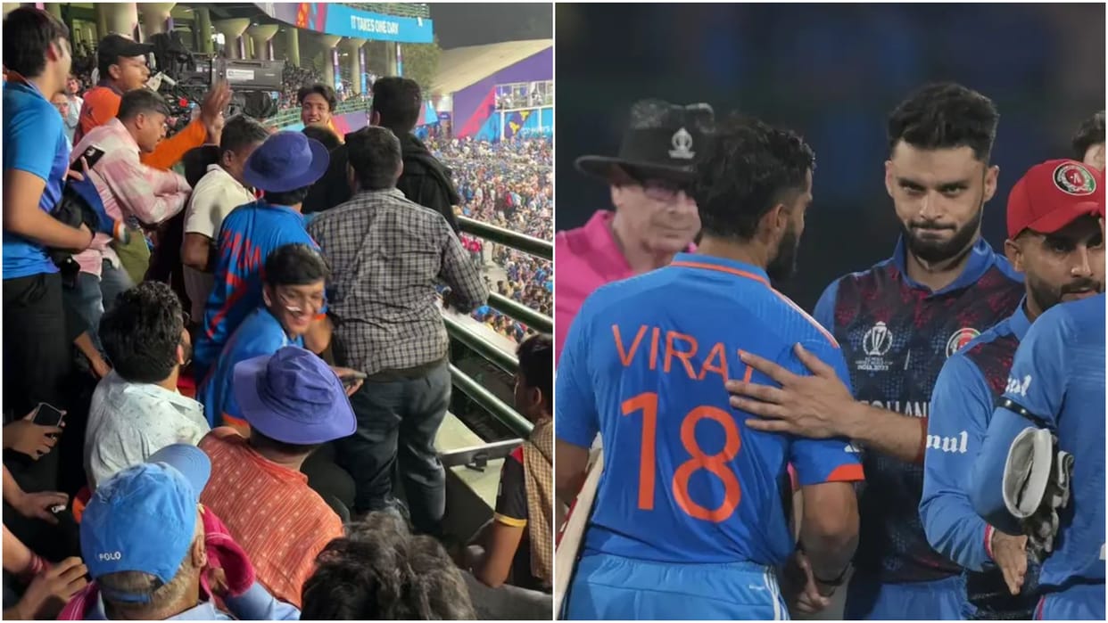 Video: India-Afghanistan fans fight during ODI WC 2023 match, Ruckus in Arun Jaitley Stadium