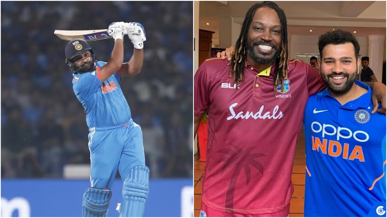 Rohit sharma said he got motivation from chris gayle to break record of Most Sixes in international cricket