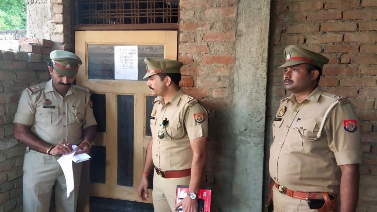 Triple murder: Attachment notice pasted at the house of absconding accused Rajendra