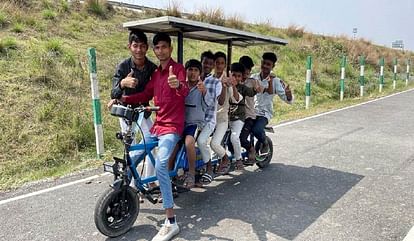 Man did wonders with waster made six seater solar bike that runs on sunlight