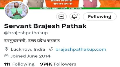 Lucknow: Deputy Chief Minister wrote Servant in front of his name on his social media account, SP retaliated. Lucknow News: Deputy Chief Minister Brajesh Pathak wrote Servant in front of his name on social media account.