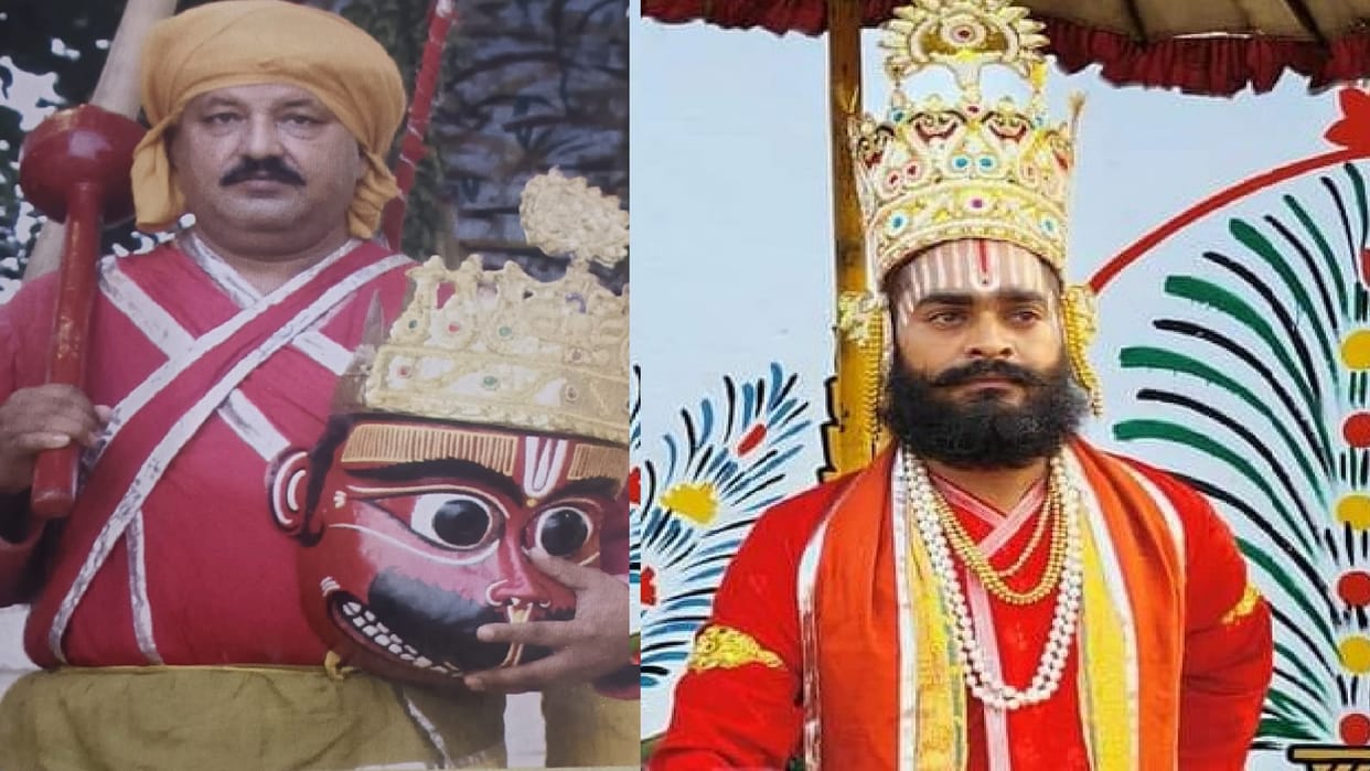 The story of the characters of Ramleela is unique: He leaves police duty for a month to become Hanuman, the le