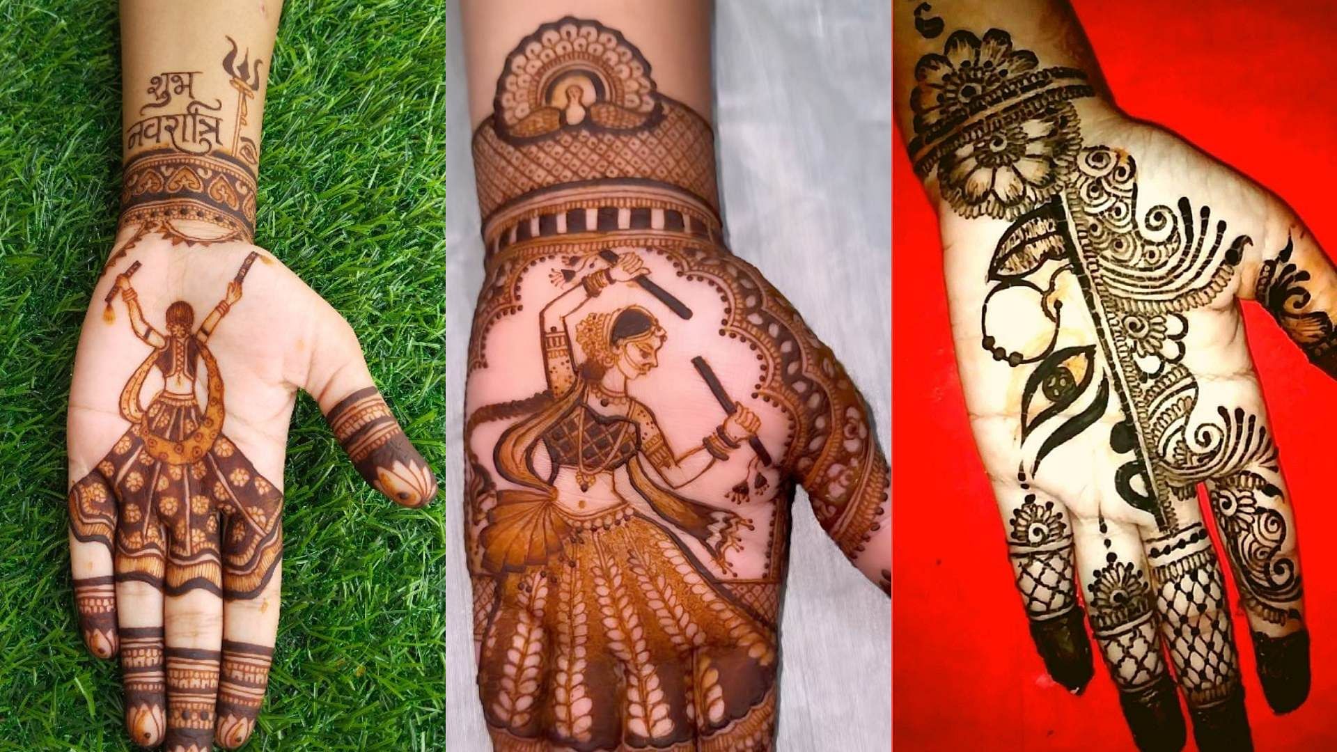 Navratri Special Mehndi Design for Front Hand by BeautyZing | This Navratri  why not draw this elegant Mehndi design on your hand? This is a very simple  mehndi design and even beginners