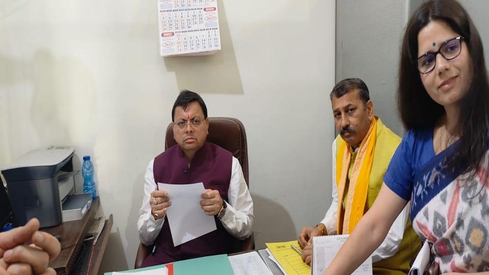CM Dhami makes surprise inspection of ARTO office in ramnagar