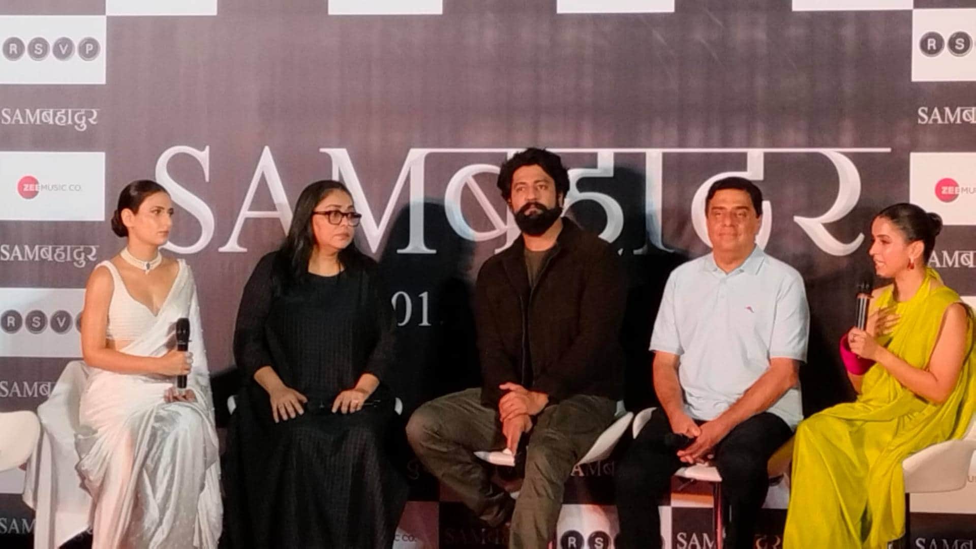 Sam Bahadur Teaser Launch Event Meghna Gulzar Film Starring Vicky Kaushal with Tiger 3 star Katrina Kaif