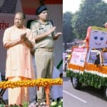 महिला सशक्तिकरण रैली रवाना करते मुख्यमंत्री योगी आदित्यनाथ व अन्य।