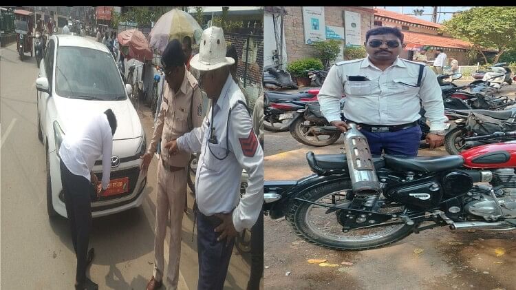 छत्तीसगढ़: एक्शन मोड में रायपुर पुलिस, वाहनों से हटाए जा रहे पदनाम पट्टिका, 2414 ड्राइवर पर चालानी कार्रवाई