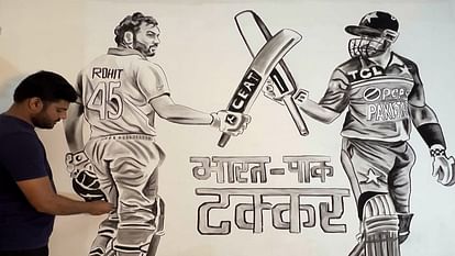 UP Artist creates picture with charcoal to show support for Team India ahead of match against Pakistan