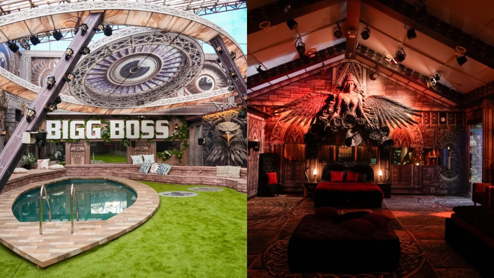 Bigg Boss 17 Salman Khan hosted show house first photos out see very attractive pics of architecture carvings