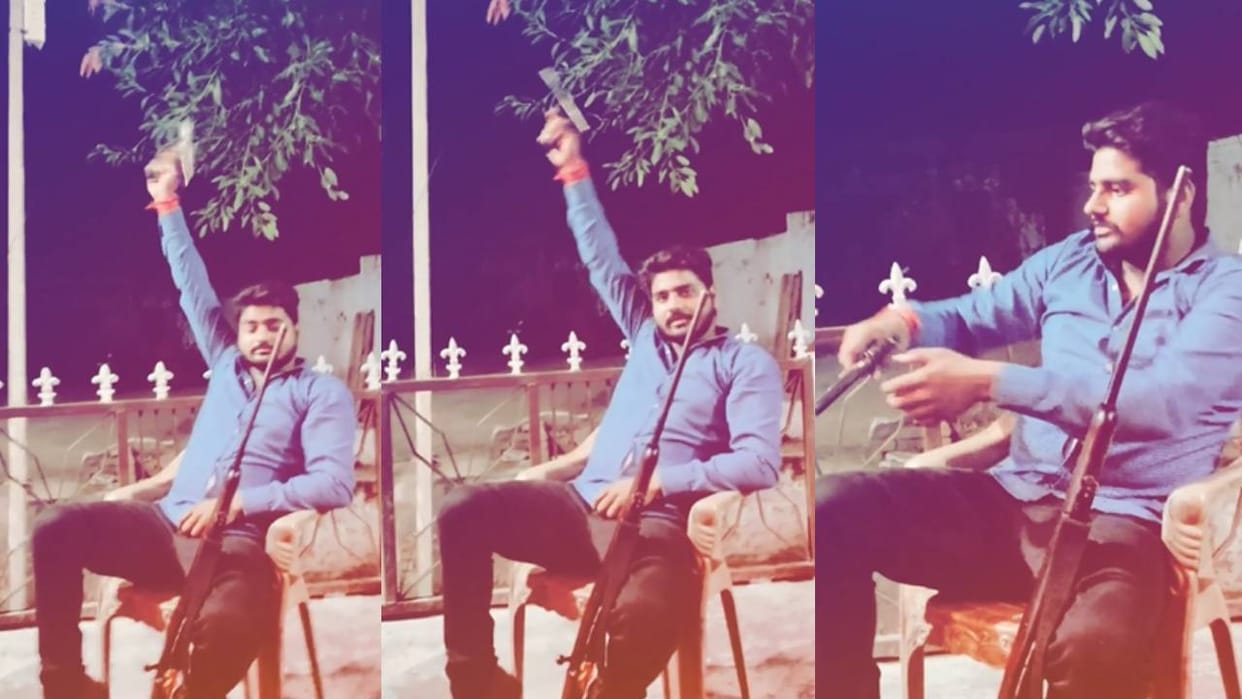 Video of young man firing went viral on social media in Etah