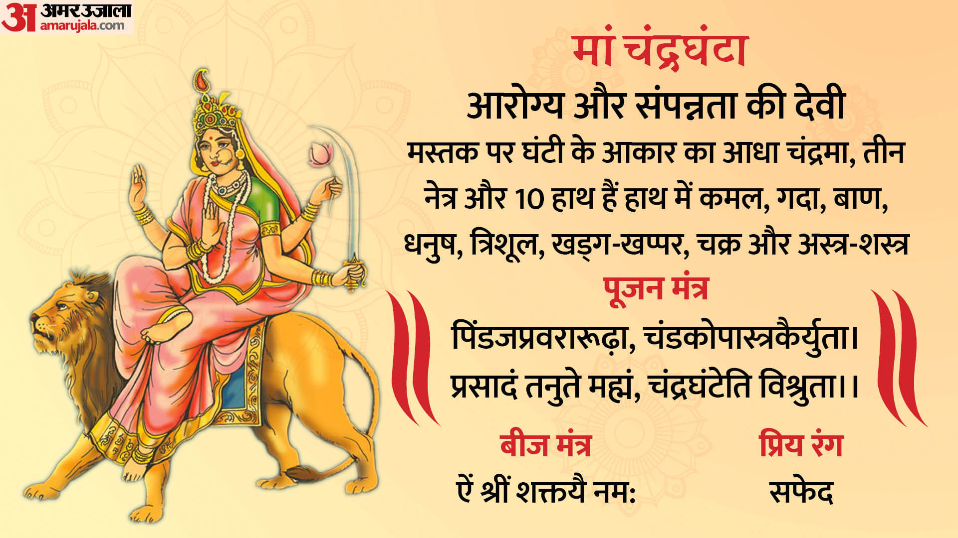 Chaitra Navratri Day 3 Wishes Quotes Images Maa Chandraghanta Mantra Puja Vidhi And Wallapapers in Hindi