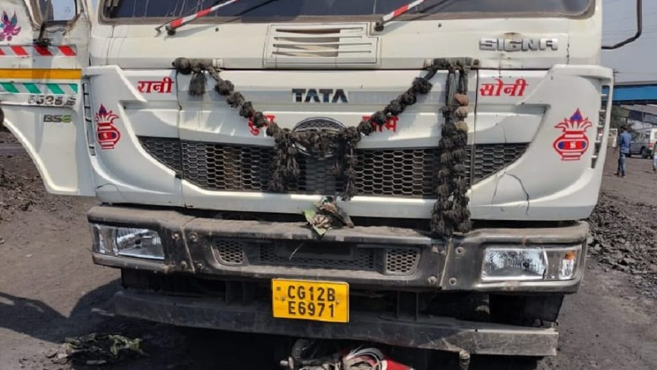 Accident occurred in Gevra SECL mine bike rider died after being hit by a heavy vehicle