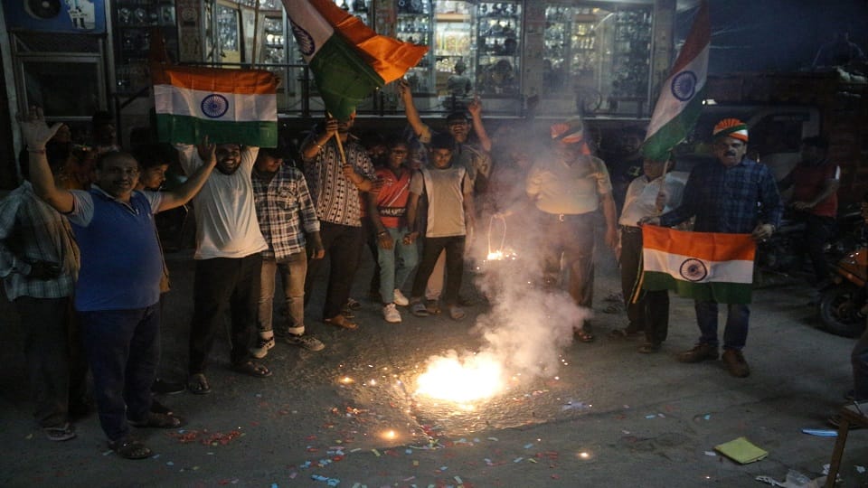 Celebrated India victory in World Cup