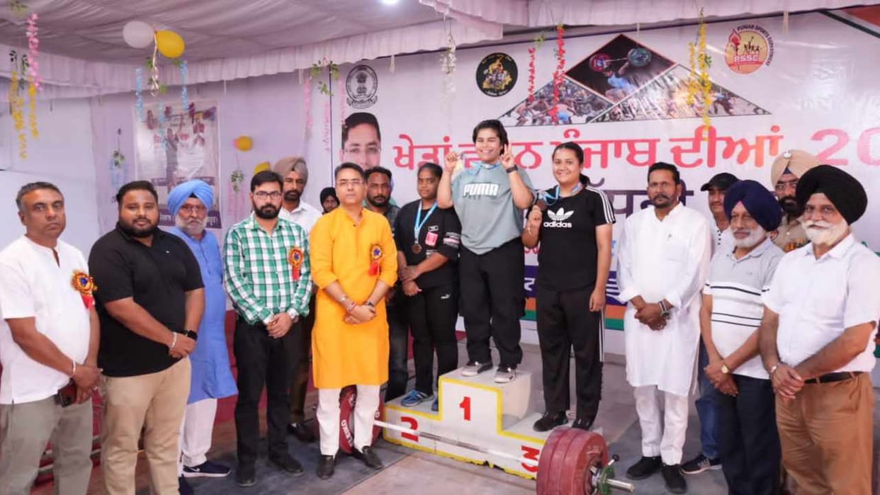 Minister Aman Arora reached state level Weightlifting competition in Sunam