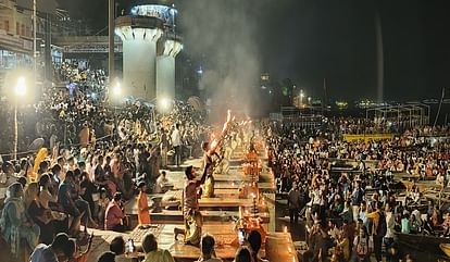 Ganga Aarti took place at old place at Dashashwamedh Ghat After three months in varanasi