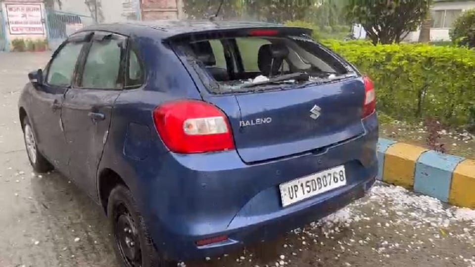 weather news heavy hailstorm with rain in Pilibhit