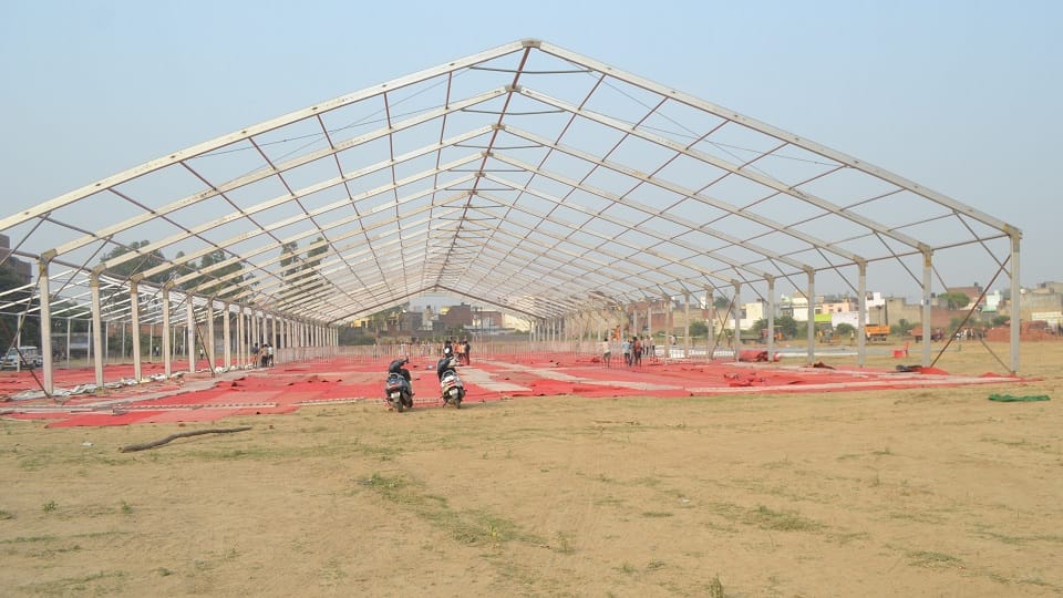 Yogi address will be held in a pandal made with German hangar technology
