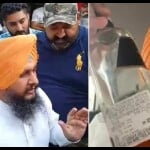 शराब की बोतल दिखाते कुलबीर सिंह जीरा।