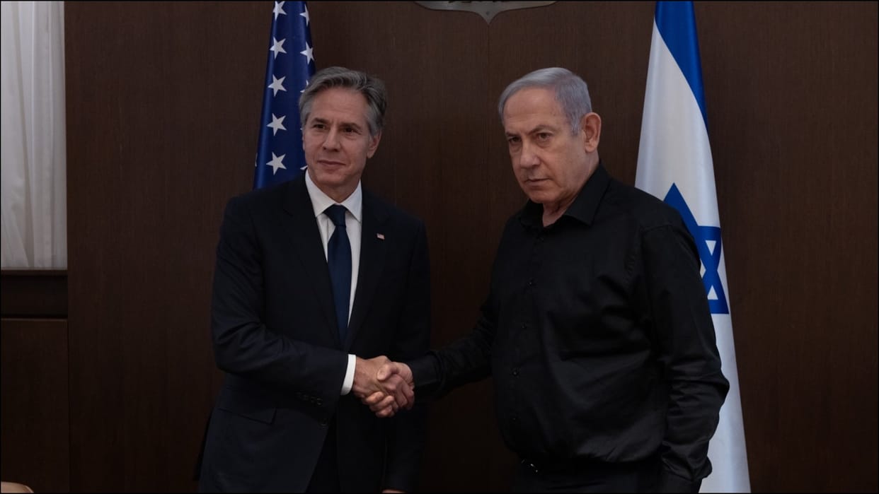 Israel Hamas War PM Netanyahu Antony Blinken took shelter in bunker after sirens in Tel Aviv