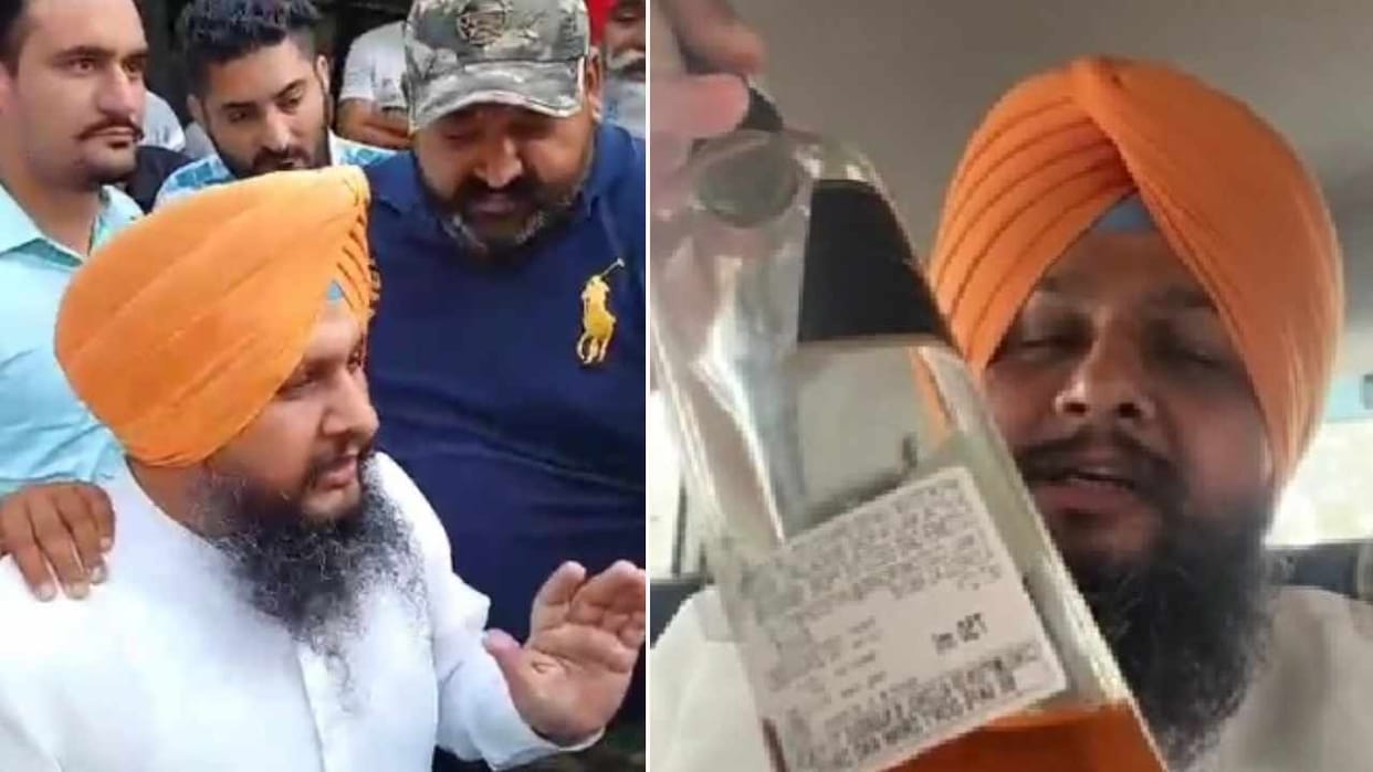 Kulbir Singh Zira shows liquor bottle in DSP car on social media live