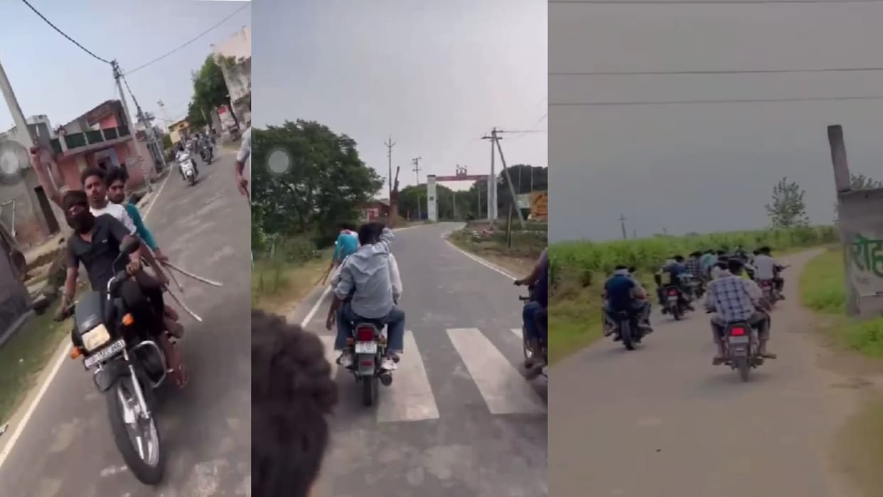 Youths waved weapons and fired in main market in Rohta of Meerut and video viral