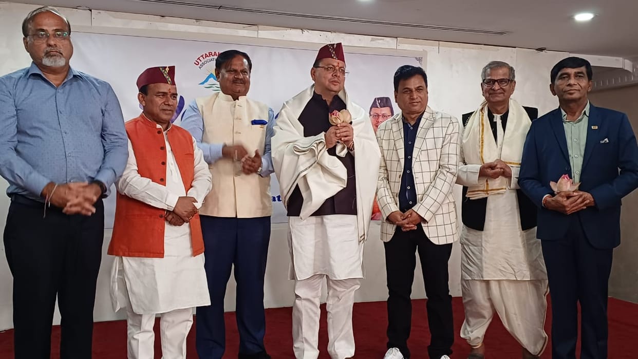 Global Investors Conference 2023 CM Pushkar singh Dhami welcome in Dubai for road Show